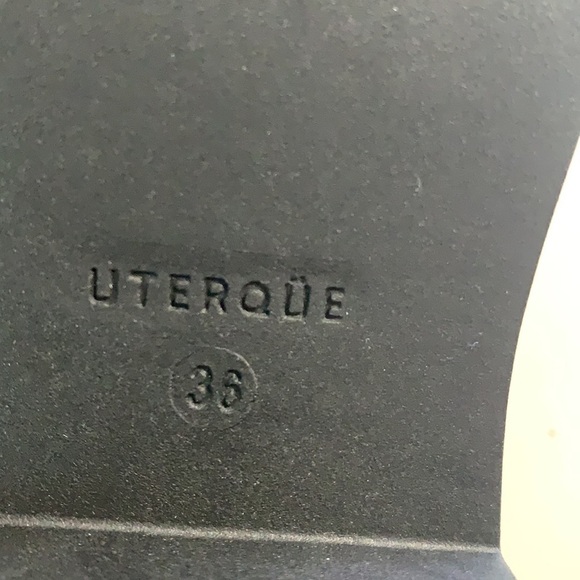 NWT. Uterque Black/Brown Glossy Finish Loafers. Size 6. - Picture 6 of 6